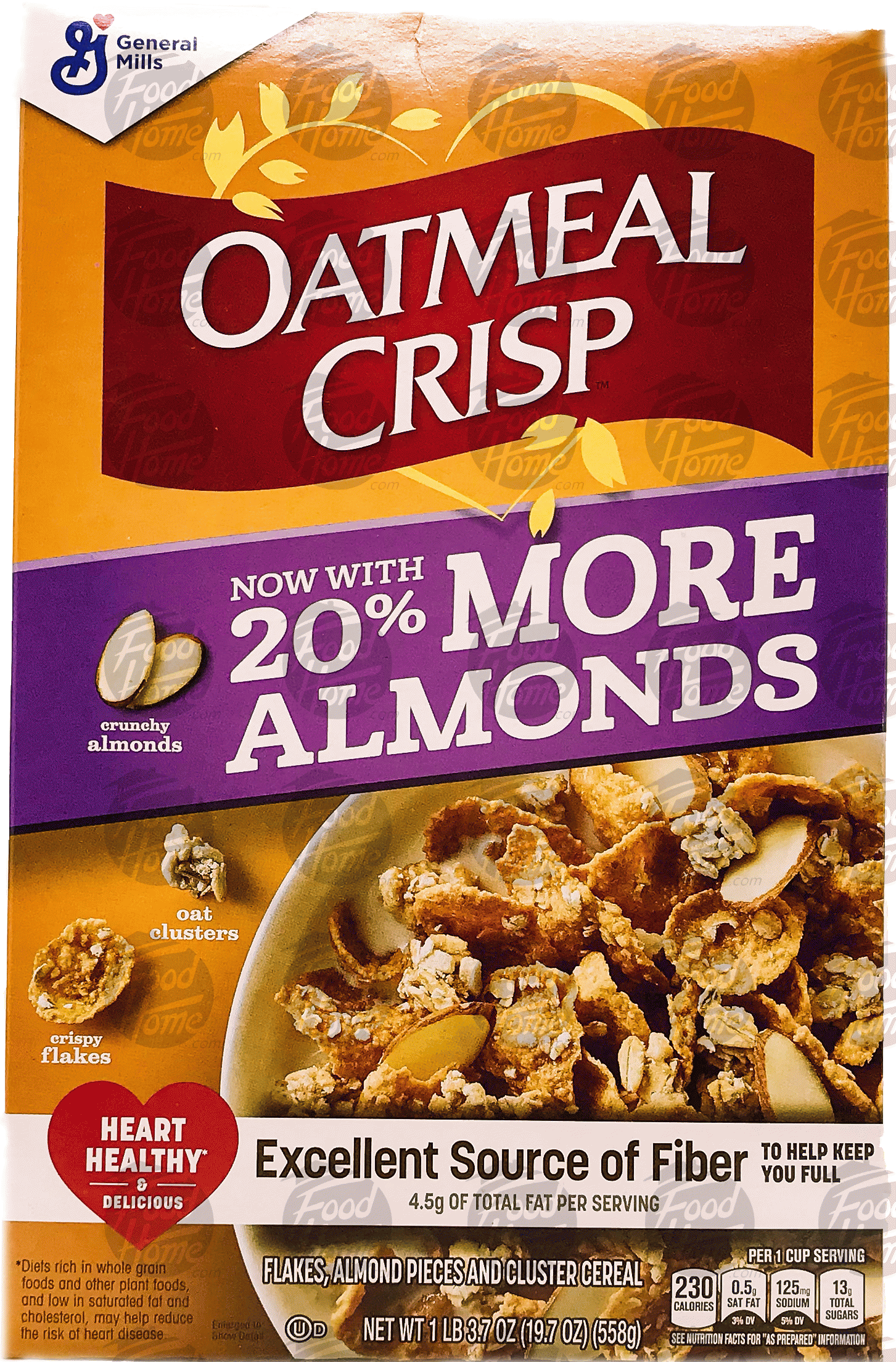 Oatmeal Crisp  flakes, almond pieces, and cluster cereal, box Full-Size Picture